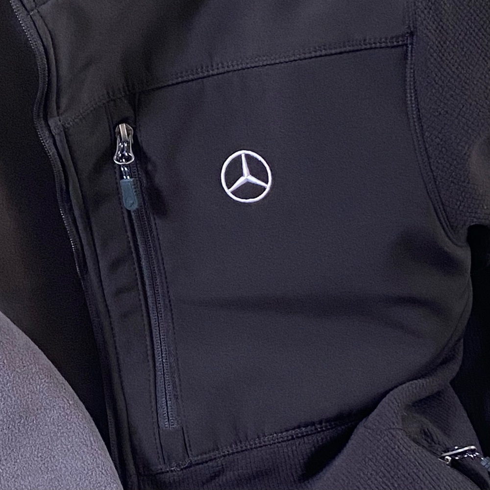 MERCEDES-BENZ USA COLLECTION MENS BLK FULL-ZIP WAFFLE GRID FLEECE JACKET XL NWOT - Picture 10 of 14